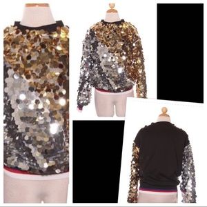 Silver & Gold Sequin Sweater